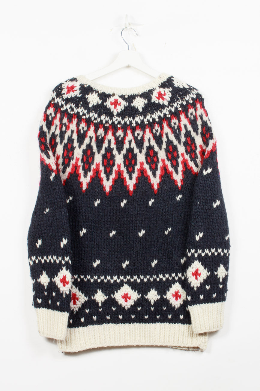 Replay Lang Strickpullover in Bunt, XS