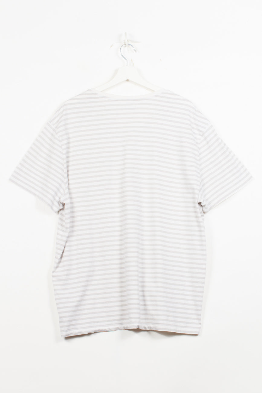 Calvin Klein Gestreiftes T-Shirt in Weiß, XXL
