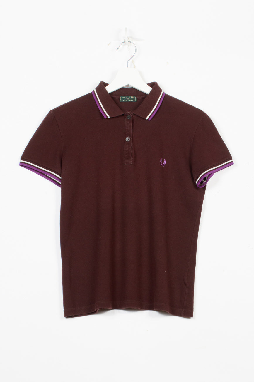 Fred Perry Figurbetontes Polo in Braun, XL