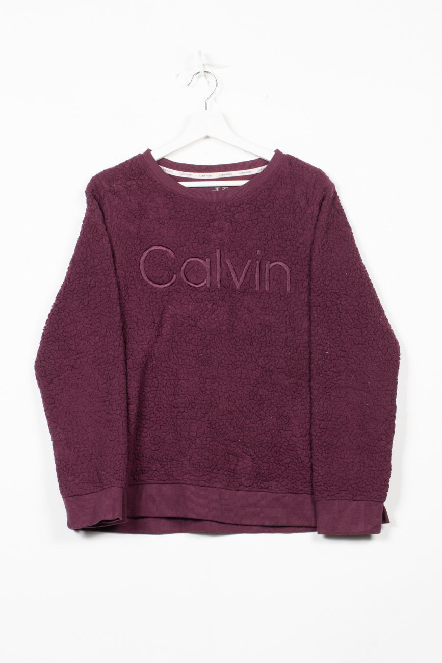Calvin Klein Fleece Jacke in Violett, L