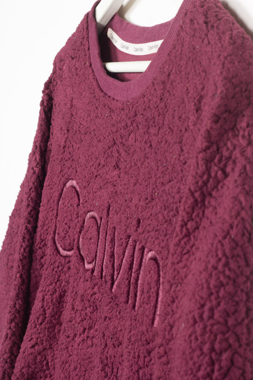 Calvin Klein Fleece Jacke in Violett, L