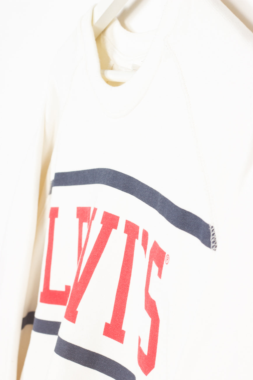 Levi's Kurz Sweatshirt in Weiß, L