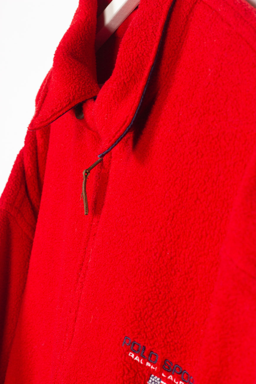 Ralph Lauren Fleece Jacke in Rot, XL