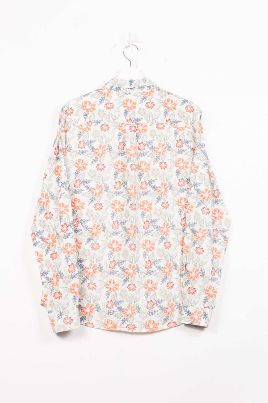 Dressmann Langarmhemd mit Blumenprint in Bunt, M